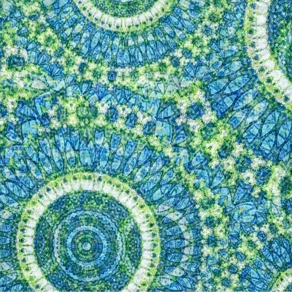 Ruby Rd 1X Shirt Top Blue Paisley Cap Short Sleeve Round Neck Knit Casual Womens - Picture 2 of 6